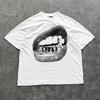 Big Lips Y2k Mouth T Shirt - Grillz White T Shirt - Unisex Y2k Shirt- Streetwear T Shirt