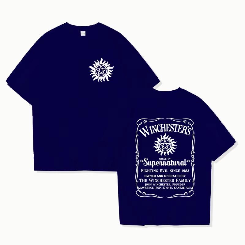 Hot Supernatural Print T Shirt Summer Fashion Casual Short Sleeve Round Neck Tops UnisexUnisexs TShirts
