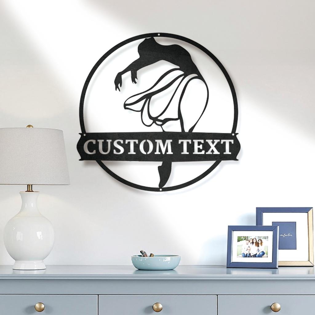 Unique Dancer Silhouette Metal Wall Art Customizable Iron Decor for Home Office