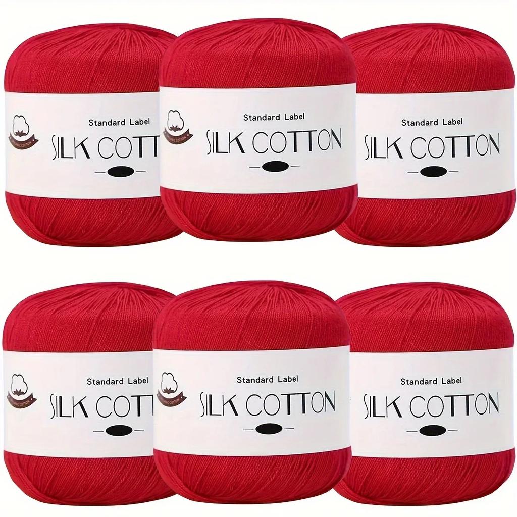 Silk Cotton Yarn - Fine Lace Thread for Crochet, Knitting Sweater,Shawls, Scarves, and DIY Crafts, Soft Durable Yarn 1.76oz/pc