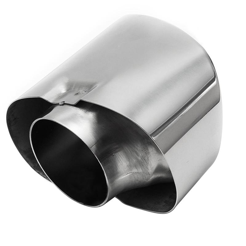 2 Stück Edelstahl Chrom Auspuff Doppelendrohr Schalldämpfer Endstück Für BMW X5 E70 2000 2001 2002 2003 2004 2005 2006 2007 Bis 2016