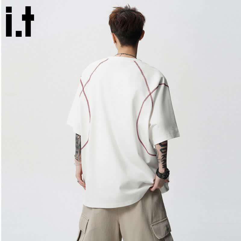 CHOCOOLATE Herren Kurzarm-T-Shirt aus Eis-Seide