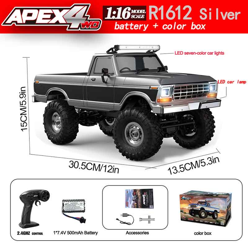 1:16 4WD Rc Car Full Scale 2.4G Off-Road Remote Control Cars With LED Monster Trucks Race Cars Model Toys For Kids Adult Gifts