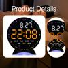 Alarm Clock Adjustable Brightness Multifunctional Modern Silent LED Bedside Clocks for Home