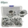 60pcs Four-Prong Galvanized Insert Nuts (M3-M8) for Wood/Speaker