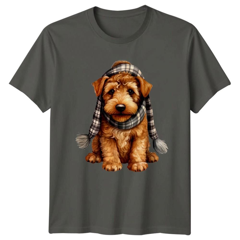 Goldendoodle Puppy Winter Scarf Hat Animals Dogs Unisexs TShirt Unisexs Tee Graphic S