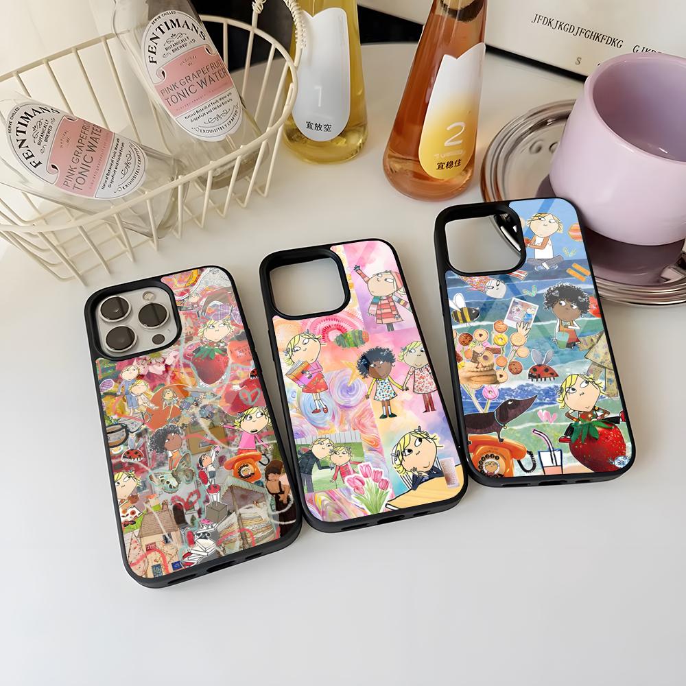Cartoon C-CHARLIE AND LOLA Phone Case For Iphone 15 Pro Max 14 12 11 13 Mini 16 8 7 Plus X Xs XR PC+TPU Back Cover