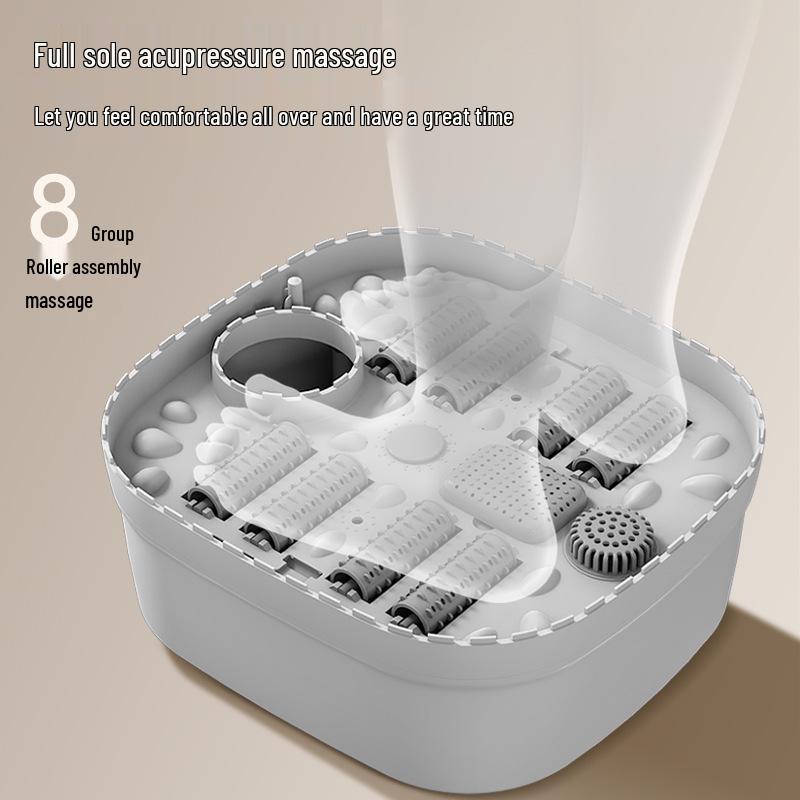 Foldable Foot Spa Basin with Constant Temperature Heating and Electric Massager