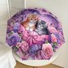 1PC Kittens Flowers Umbrella-8-Rib Reinforced, Automatic Open, Lightweight & Durable, Cute Fashion Accessory for Outdoor-Y0331