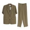 Plus Size Korean Style Women's Summer Suit: Thin Casual Jacket with Nine-Point Pants