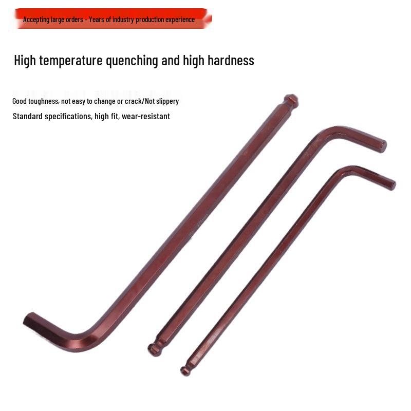 Antik Bronze Rot Extra Lang L-förmiger Kugelkopf S2 Sechskantschlüssel Gehärteter Sechskantschlüssel