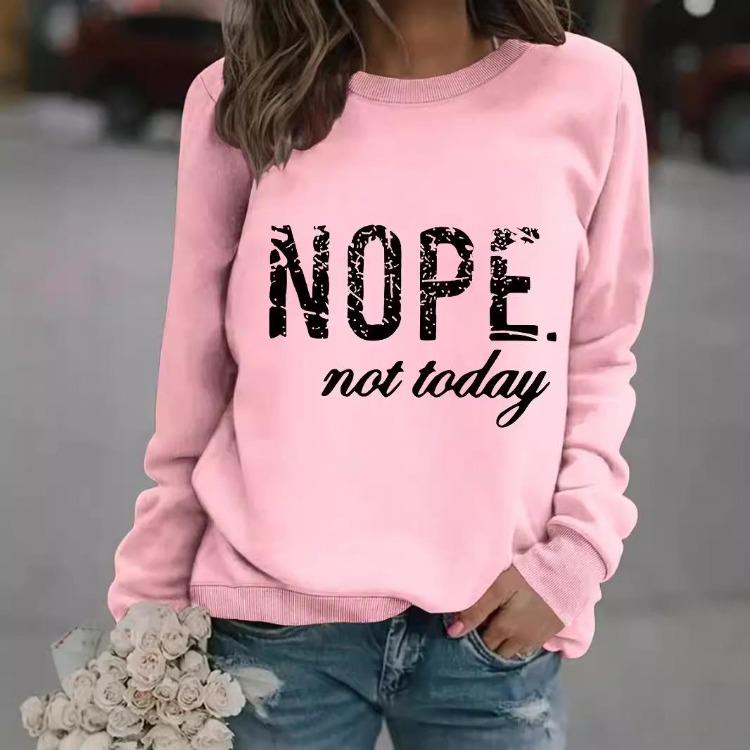 American European Cross Border Fashion Casual Women Long Sleeve Printed Slogan Sweatshirt