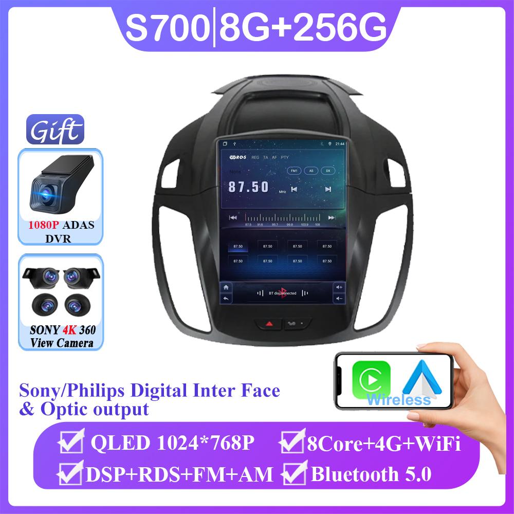 9.7" Inch Android Car Radio For Ford Kuga 2 Escape 3 2012 - 2019  4G Wireless CarPlay Multimedia Player GPS 2Din BT