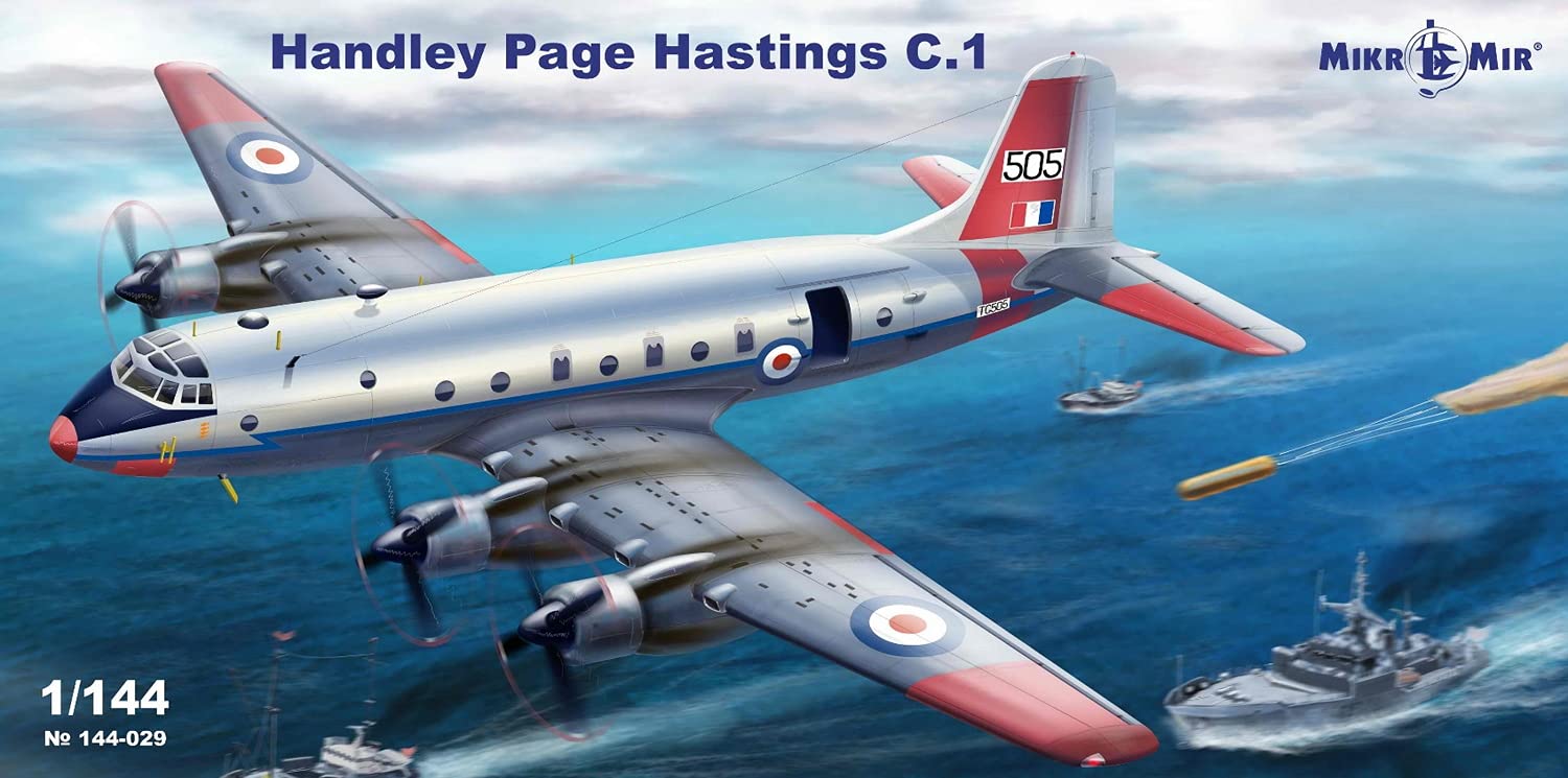 

Пластиковая модель 1/144 Королевских ВВС Handley Page Hastings от Micromil C.1 MKR144-029