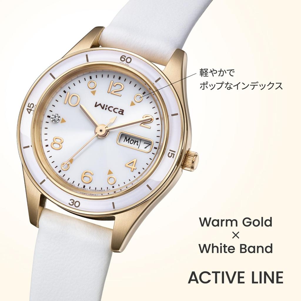 Wicca Watch ACTIVE LINE Sporty Cute Synthetic Leather Crystal Glass Ladies Analog Simple Business Student Cute Stylish Gift Easy To Read Second Hand