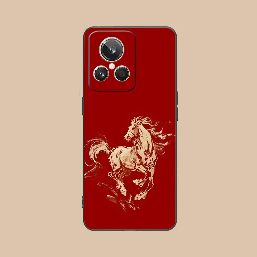 Golden Horse Year Mobile Phone Case for Realme GT 8 Neo Pro C75 73 71 C67 65 C55 53 C35 31 C20 15 Colorful Printing Cover Cover