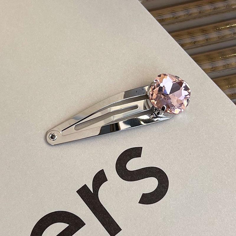 

Розовая заколка для волос с сердечком из стразов - Корейский стиль, трендовая атмосфера, милая и крутая металлическая заколка для волос