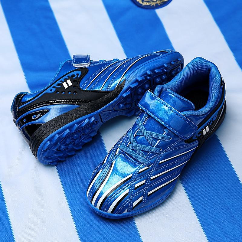 Children's Shoes Shredded Nails Velcro Boys Middle and Older Children's Football Shoes Sneakers Lace-Up Game Training Shoes