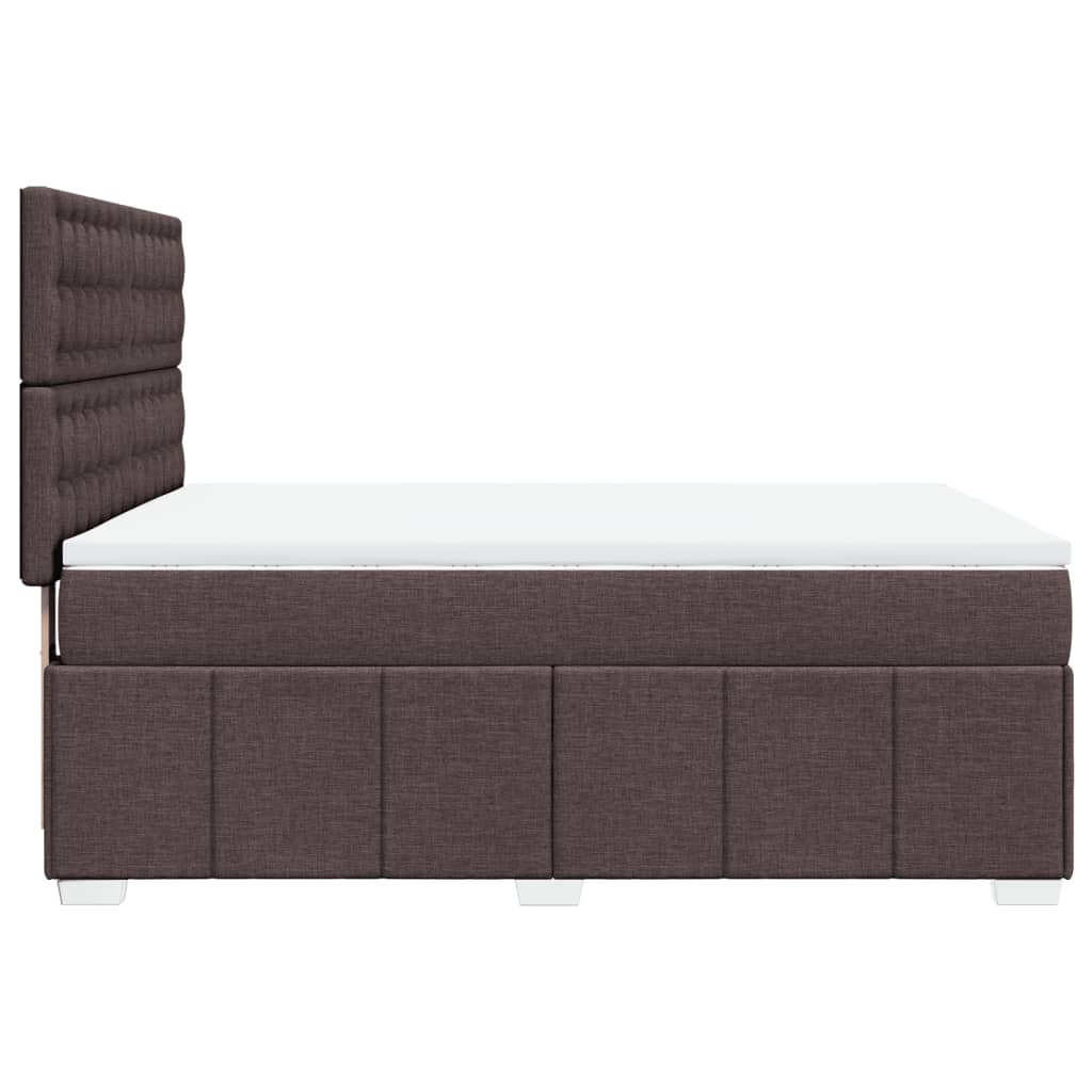 Box Spring Bed with Mattress Dark Brown 140 x 200 cm Fabric