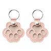 Faux Leather Pet Memorial Keychain Paw Shaped Keepsake Key Chain Easy to Use Pet Hair Storage Bag Key Holder