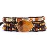 BLINGBAY Women's Bracelet Egg Shape Tiger Eye Stone Bracelet Hand Woven Multi-layer Bracelet Jewelry Girls Party Birthday Jewelry Gift