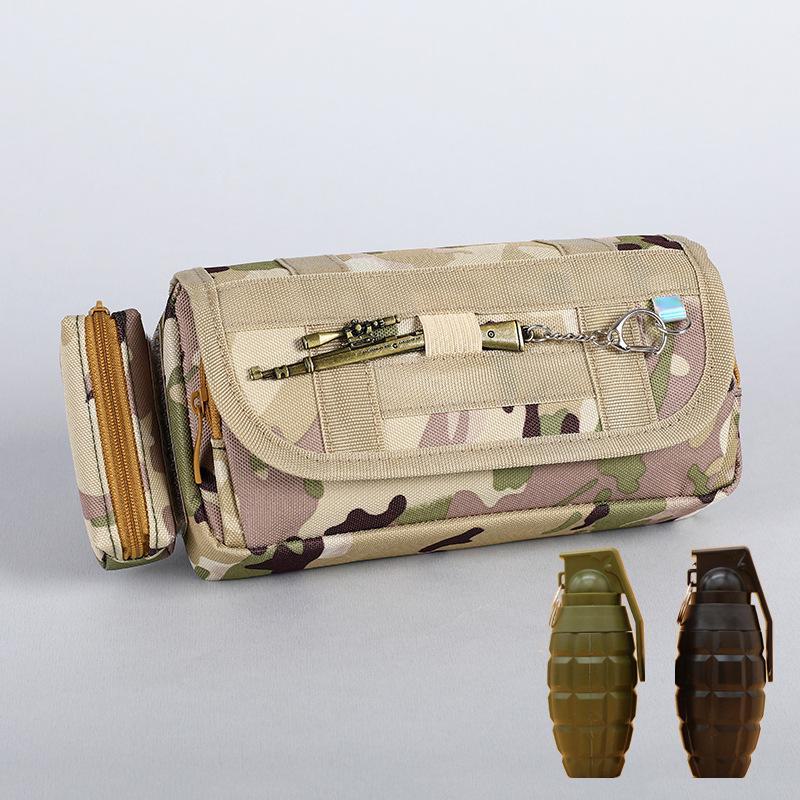 Lezhiyuan Camouflage Multi-Layer Zipper Pencil Case for Boys and Students
