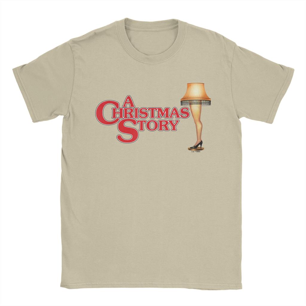 A Christmas Story Type With Leg Lamp T-Shirt for Men Funny Pure Cotton Tees Round Neck Short Sleeve T Shirt Unique Clothing