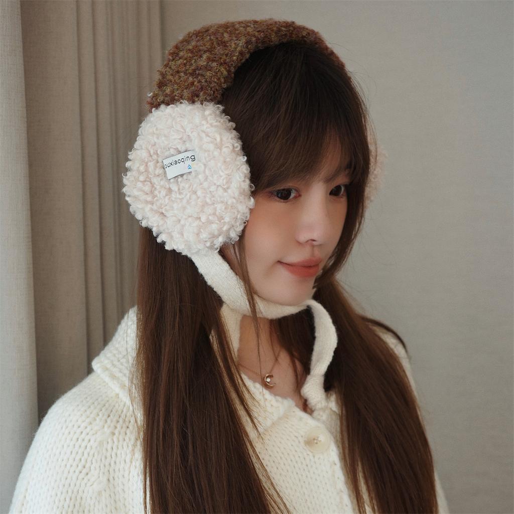 Versão coreana ins inverno novo protetores de orelha grossos, protetores de ouvido quentes, tiras de pelúcia femininas, protetores de orelha à prova de frio, protetores de ouvido para ciclismo