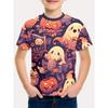 Halloween Jungen T-Shirt Kürbis Muster Sommer Kurzarm Totenkopf Mode Print Kinder Oberteile 2-10 Jahre Party Geschenk Kinderkleidung