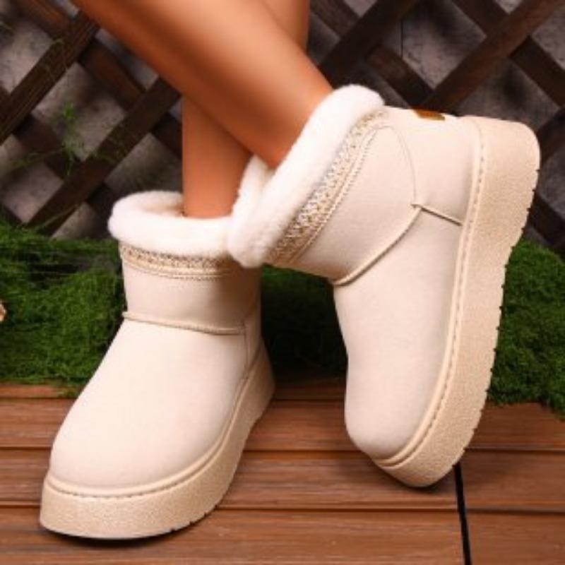 Women's Cushioned High Top Large Size Winter Warm Snow Boots Padded Lining Waterproof Ankle Boots Non-slip Outdoor Hiking Mountaineering Sports Boots