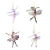 Sparkling Ballerina Christmas Ornament 2D Acrylic Hanging Decor for Tree Car Mirror Home Display Festive Dance Figure