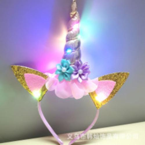 Fascia Luminosa a Forma di Testa di Unicorno LED Halloween Fascia Luminosa Colorata a Forma di Testa di Unicorno Accessori per Feste