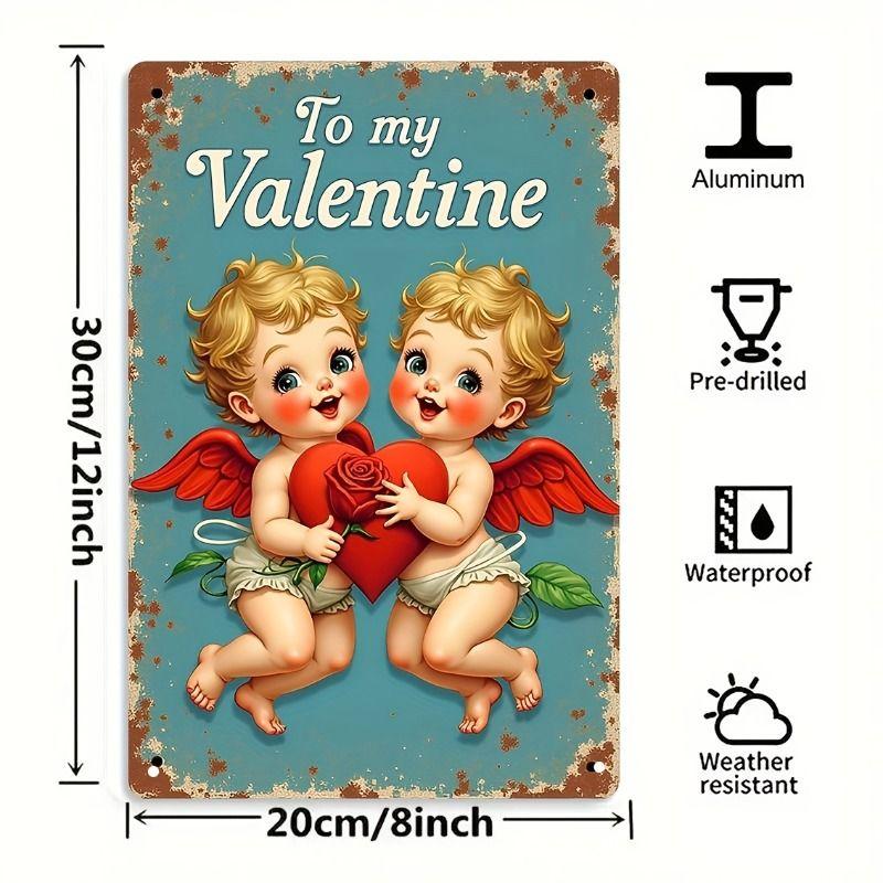 Peinture décorative métallique rétro pour la Saint-Valentin pour chambre à coucher de couples, salon, café, bar, restaurant