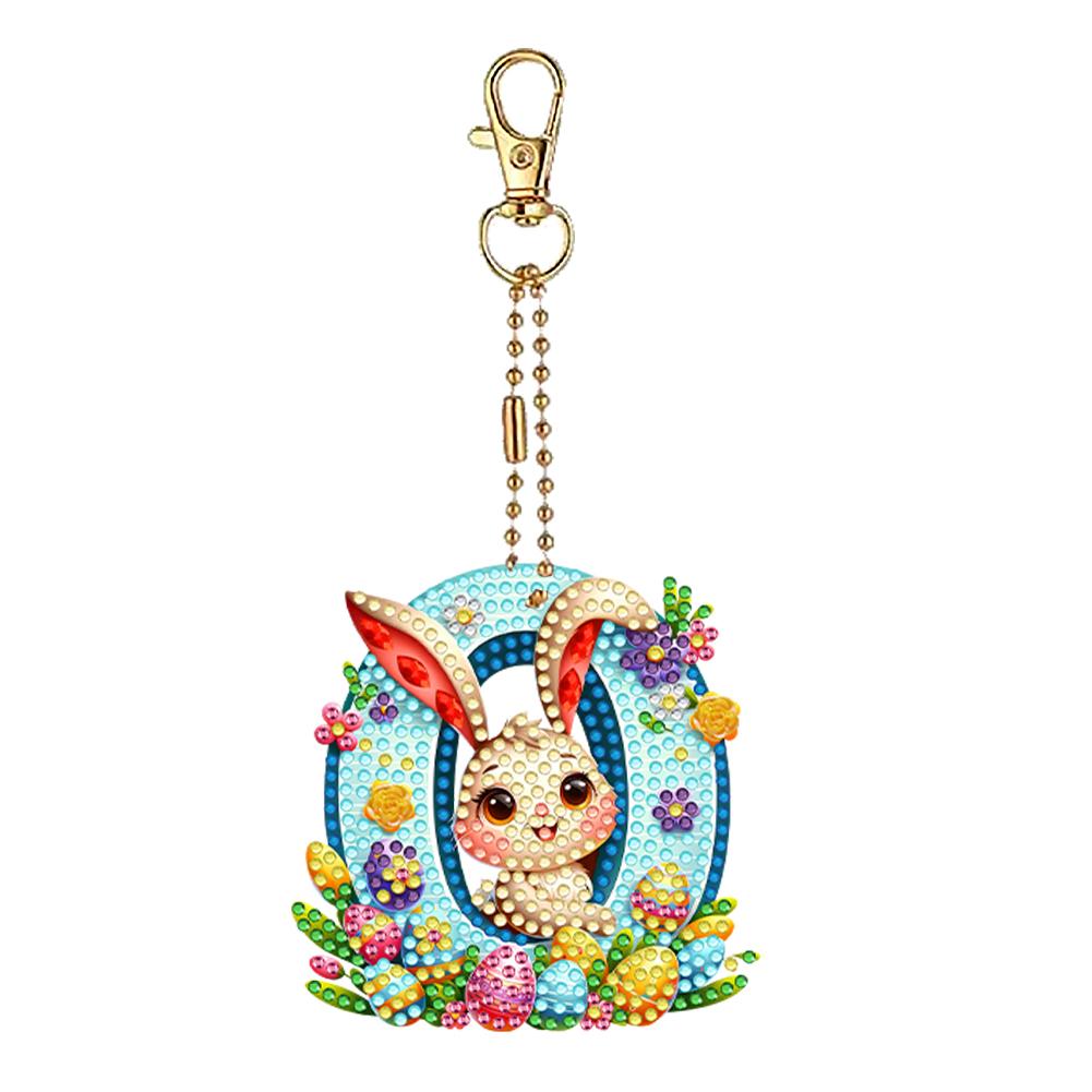 Easter Diamond Art Keychain Ornaments Double Sided Hanging Key Chains Diamond Painting Keychain Kits 5D DIY Diamond Art Pendants