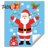Durable PVC Window Film for Holidays Santa Claus Christmas Static Clings, Glass Stickers with Snowflake Bear Festive Wall Art Party Bell Patterns,