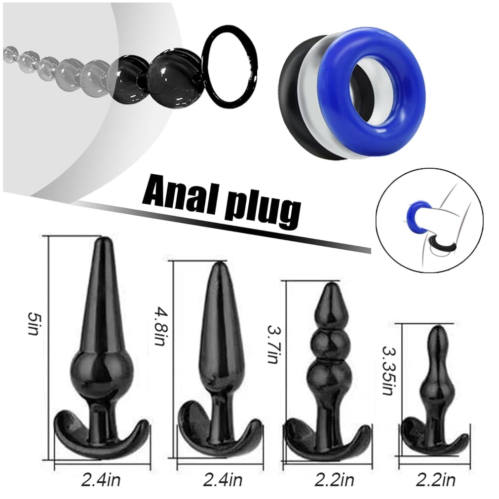 SM bondage equipment standard anal adult SM bondage secret storage bag included goods, restraints, 24-piece set, [red, X, black, 10-piece set], plug,