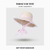 French Dome Lace Up Straw Hat Women Korean Ins Sweet and Cute Big Brimmed Sun Straw Hat Beach Vacation Beach Hat Women