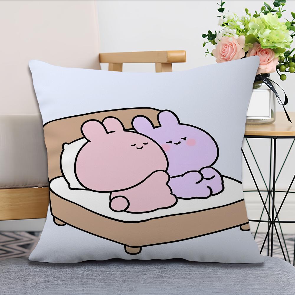 Cartoon A-Asamimichan Cute Bunny cushion For Bedroom Car Coffee Shop Room and Living Room Sofa Decorative Pillow Cover Case