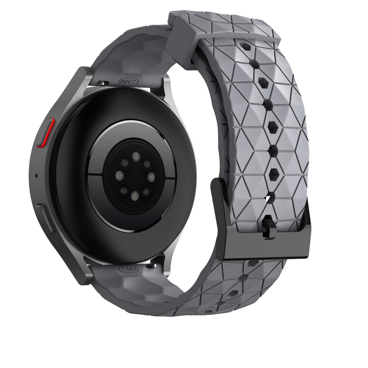 

22mm 20mm Silicone Strap For Huawei Watch 5/4/GT6-5-4 Samsung Watch 7/6/5/4 Football Pattern Bracelet Amazfit GTR 4/Balance Band 22mm width серый