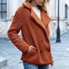 Elegante Nepbont Kasjmier Vrouwen Jas Herfst Winter Warm Effen Kleur Vrouwelijke Pluche Overjas Pocket Casual Teddy Bovenkleding 22942