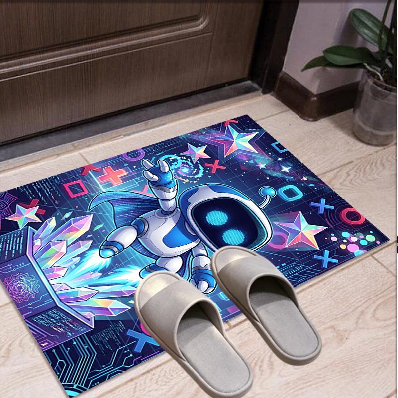 Cosmic Bot Crew Pattern Rug, Indoor/Outdoor Mat, for Picnic, Gameroom, Bedroom, Office, Living Room, Home Decor Carpet, Birthday Gift