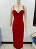 Stylish Strapless V-Neck Long Dress for Women
