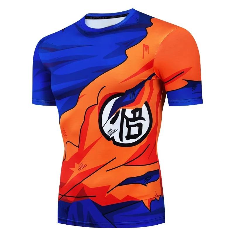 2026 Summer Dragon Ball Retro Fitness T-shirt Men's Oversized 3D Printed Short-sleeved Family Unisex Children's Sports Shirt