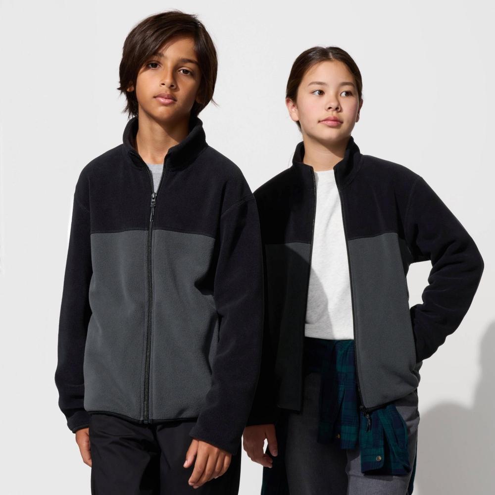 

ФЛИСОВАЯ КУРТКА UNIQLO KIDS COLOR BLOCK 09 BLACK/KIDS 100