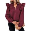 Damenbekleidung Mode Lässige Oberteile Hemden Modisches und Lässiges Temperament Herbst und Winter Damen Einfarbig Lockeres Hemd Damen Designs