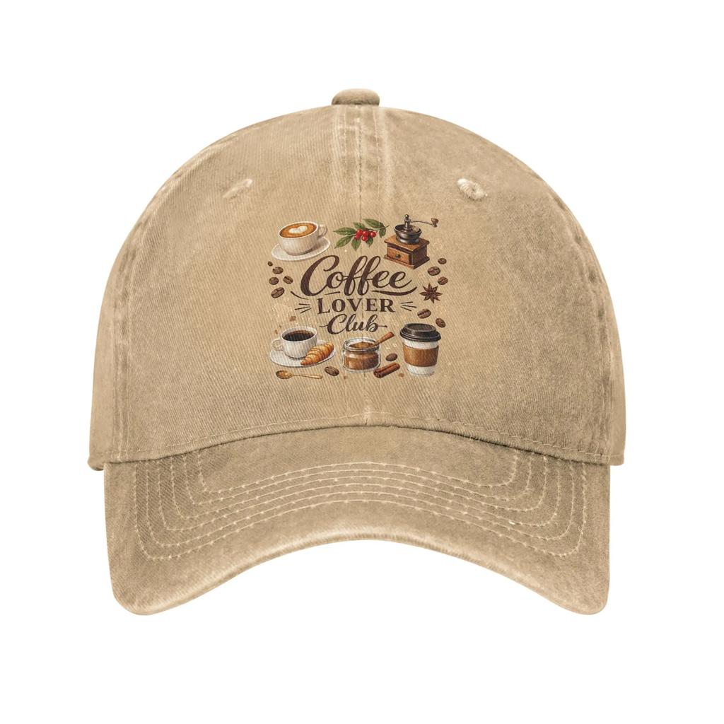 Cats Coffee Lover Baseball Cap Vintage Distressed Washed  Snapback Cap for Men Women Outdoor Activities Adjustable Caps Hat