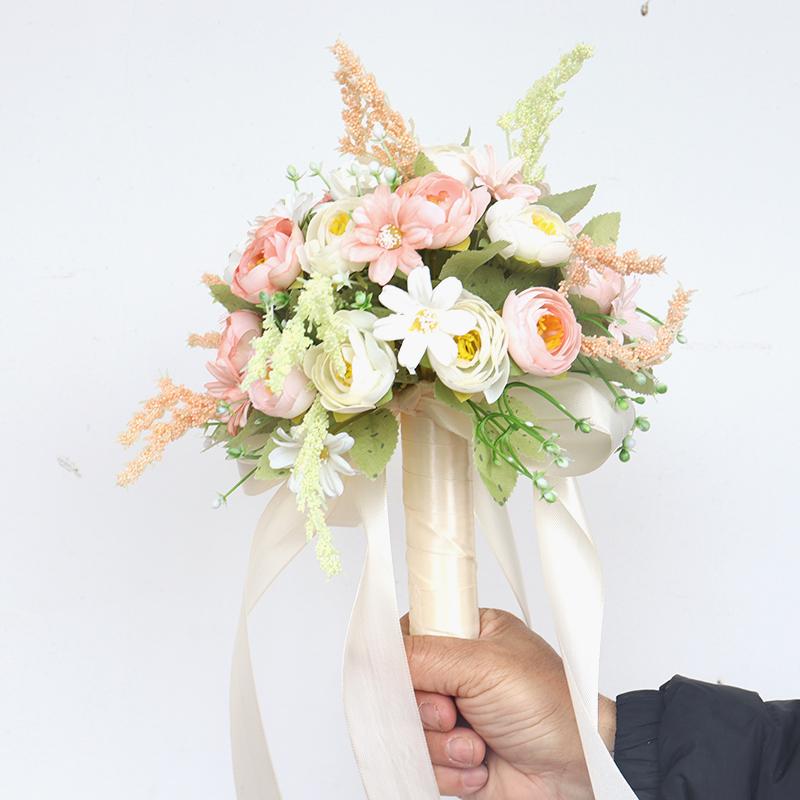 Korean Style Bridal Bouquet for Weddings - Artificial Flower Ball for Bridesmaids & Photo Props
