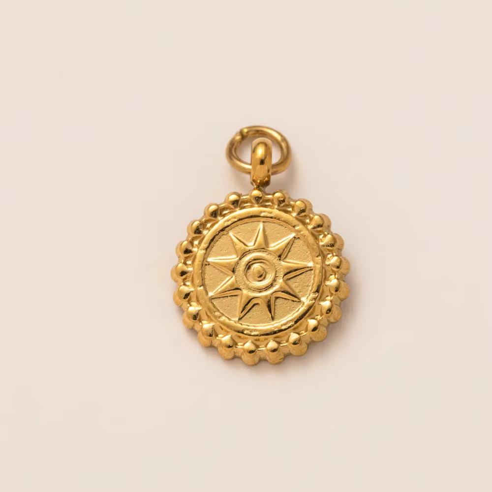 Yori 3Pcs Stainless Steel Round Eight-pointed Star Pendant Bracelet Necklace Charm Making Finding Accessories 2026 New
