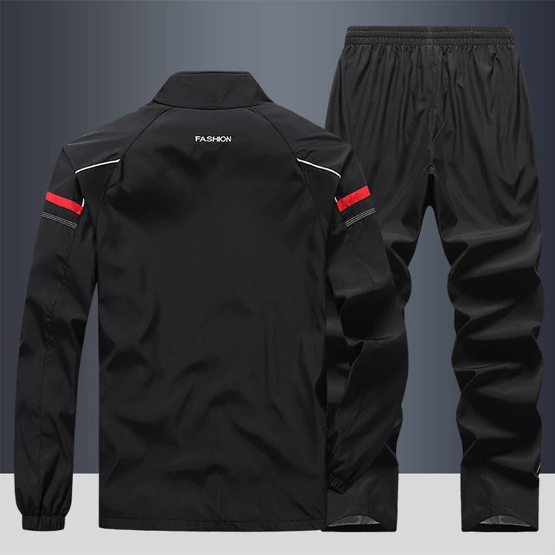 Plus Size Windproof Breathable 2 Piece Jogging Sweatsuit Men Casual Running Workout Sportswear for Outdoor Fitness
