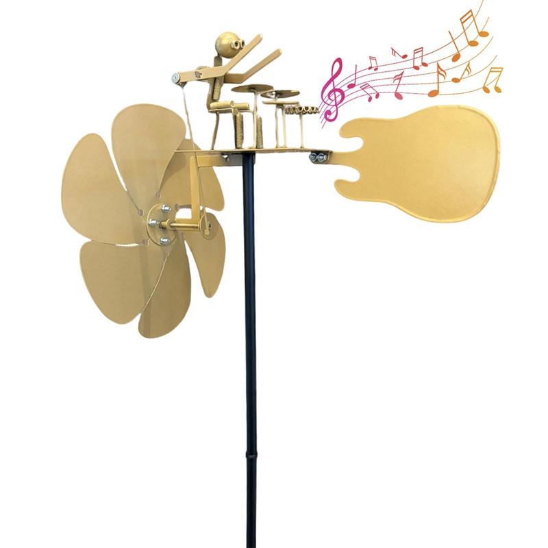 Creative Garden Wind Power Drummer Windmill Musical Instruments Decor